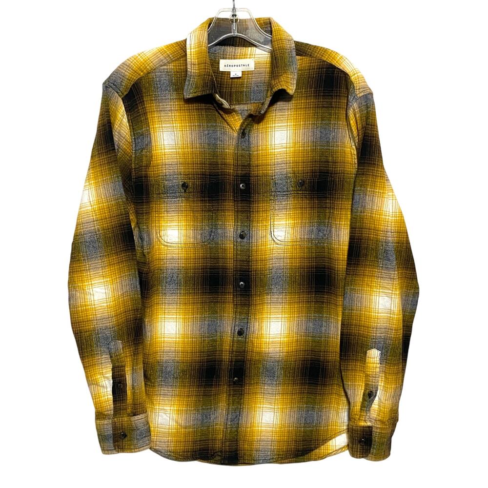 Aeropostale Plaid Button Flannel Shirt Mens M Lumberjack Grunge Skater Casual